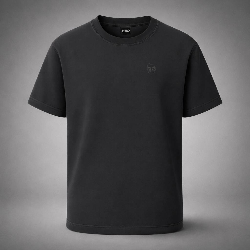 “The Balaclava Drop Black Tee” / PIERO – CODED PRESENCE