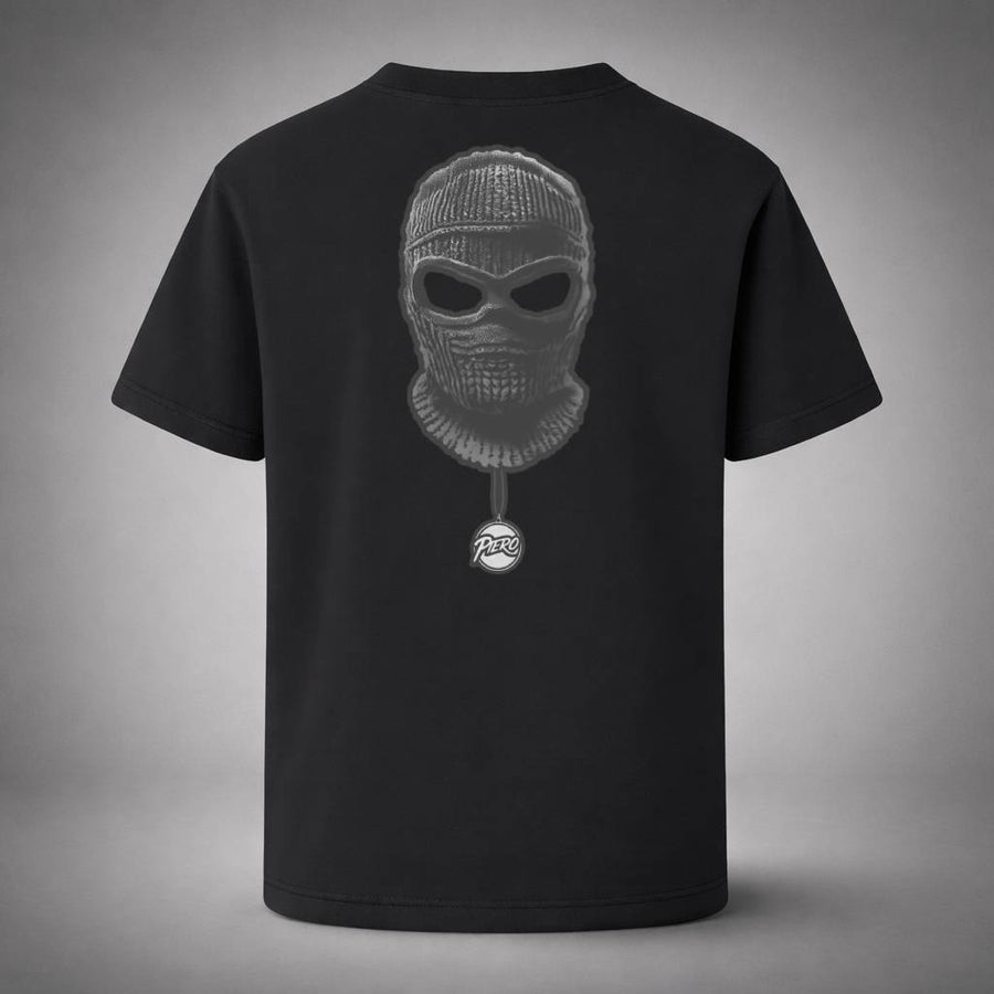 “The Balaclava Drop Black Tee” / PIERO – CODED PRESENCE