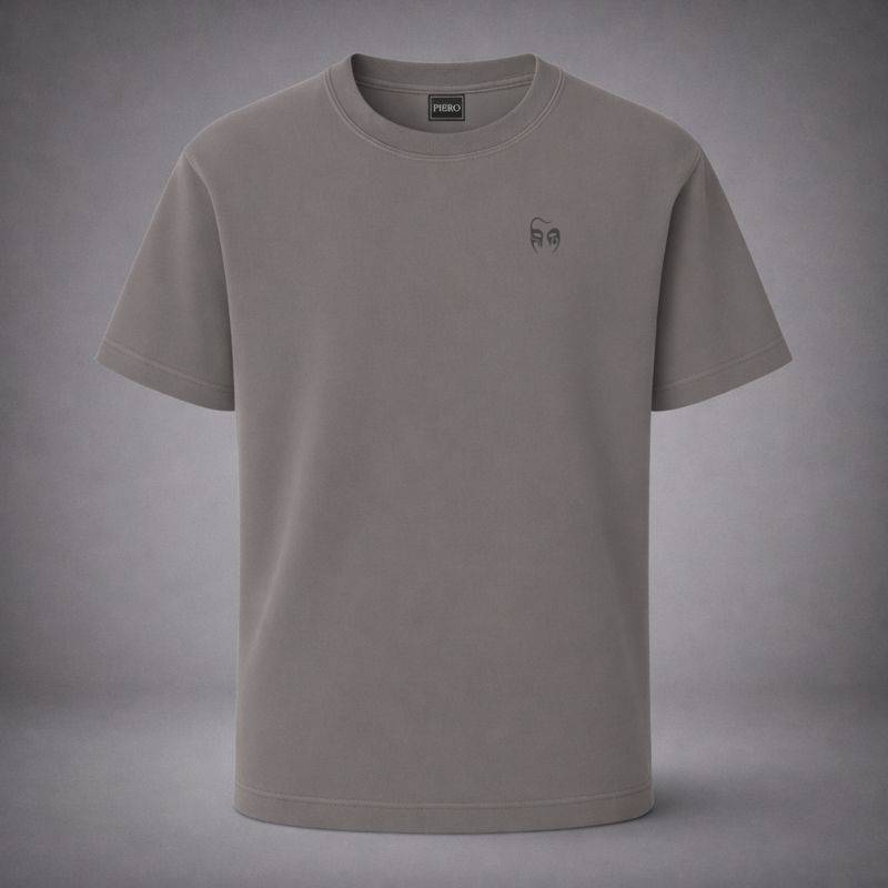 “The Balaclava Drop Grey Tee” / PIERO – CODED PRESENCE