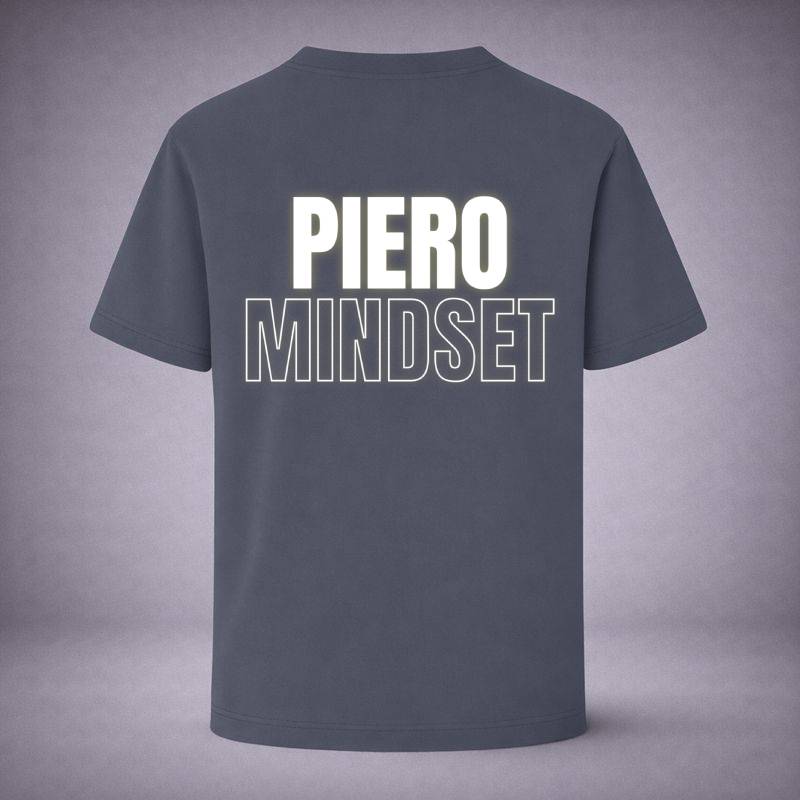“Mindset Bold Indigo Tee” / PIERO – NOTHING LOUDER THAN FOCUS
