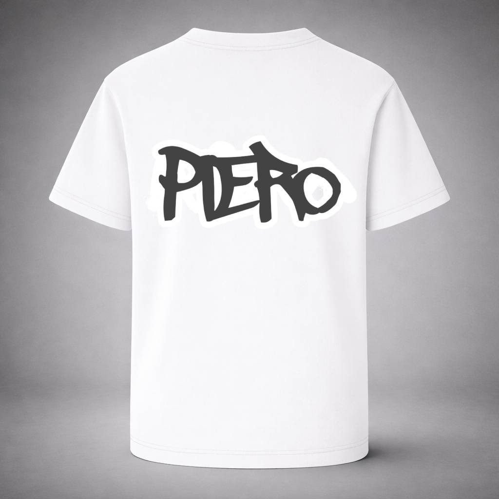 “Graff Logo White Tee” / PIERO – LETTERS WITH INTENTION