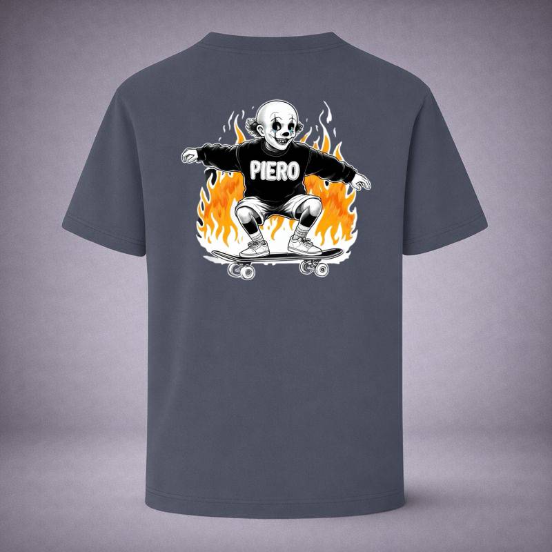 “Skate Inferno Indigo Tee” / PIERO – STYLE THROUGH FIRE