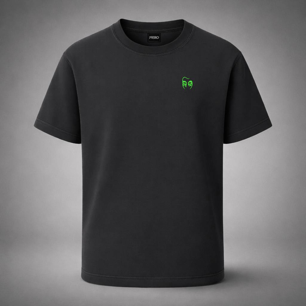 “Uncovered Logo Black Tee” / PIERO – NEON INTENT