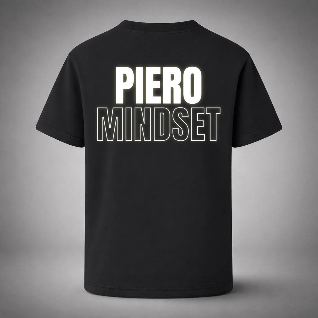 “Mindset Bold Black Tee” / PIERO – NOTHING LOUDER THAN FOCUS