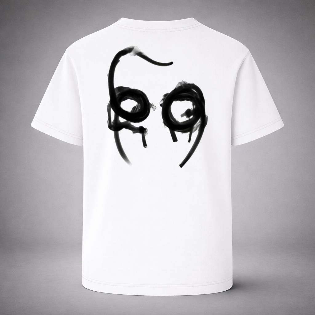 “Smoke Face White Tee” / PIERO – ART IN THE AIR