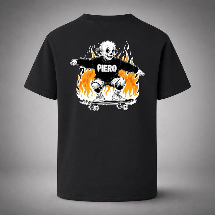 “Skate Inferno Black Tee” / PIERO – STYLE THROUGH FIRE