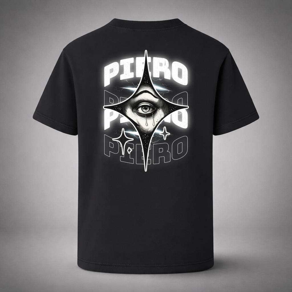“The Eye Drop Black Tee” / PIERO – LOOK DEEPER