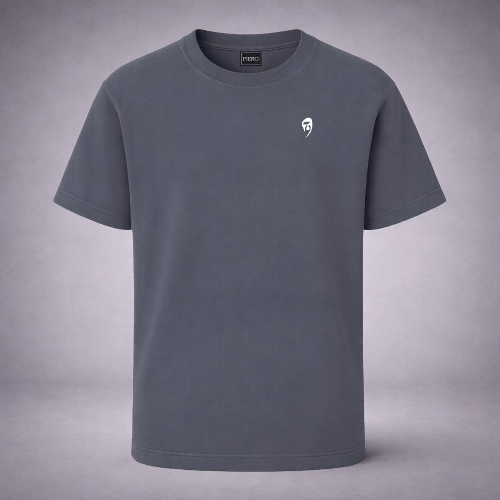 “Tearmask Indigo Tee” / PIERO – VIOLENCE & VULNERABILITY