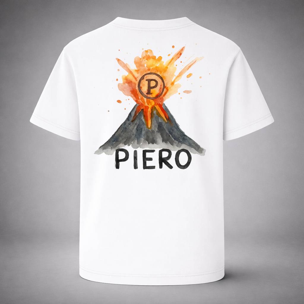 “Volcano White Tee” / PIERO – FORCE WITHIN