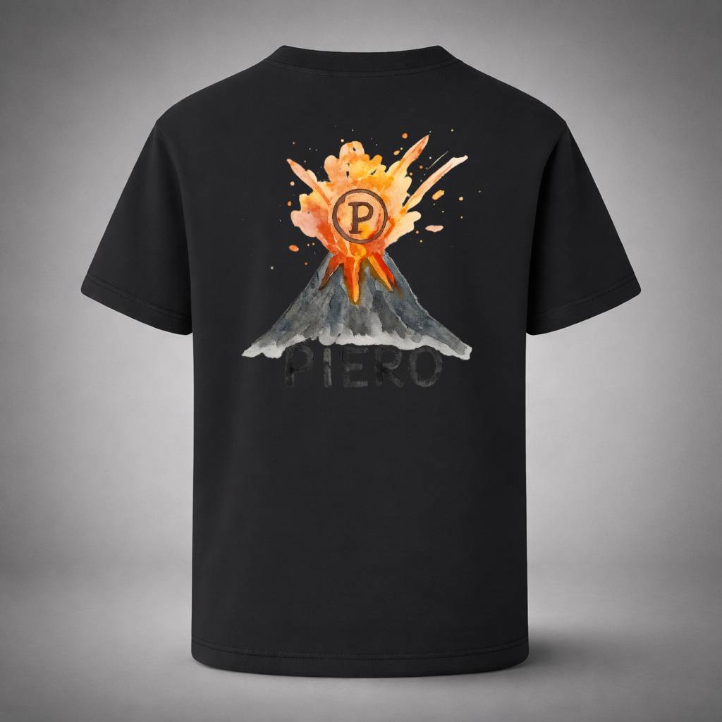 “Volcano Black Tee” / PIERO – FORCE WITHIN