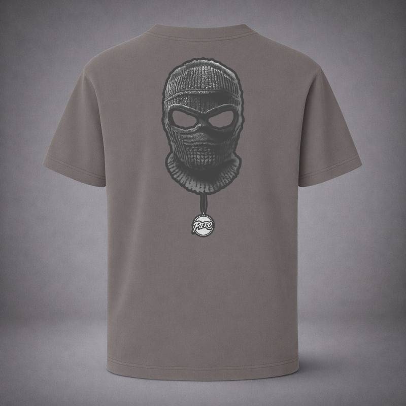 “The Balaclava Drop Grey Tee” / PIERO – CODED PRESENCE