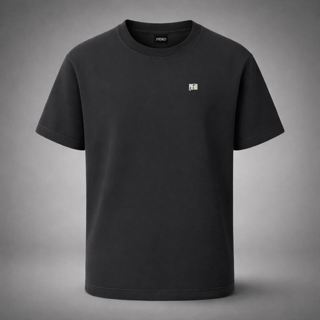 “Core Logo Black Tee” / PIERO – ESSENTIAL PRESENCE