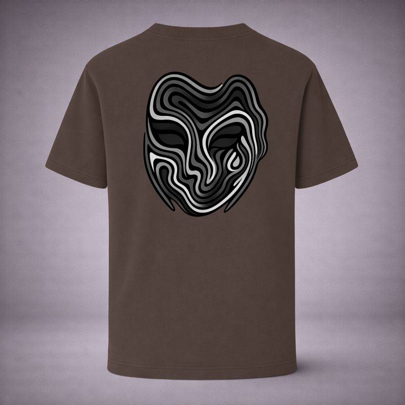 “Waves of Identity Brown Tee” / PIERO – DISTORT TO REVEAL