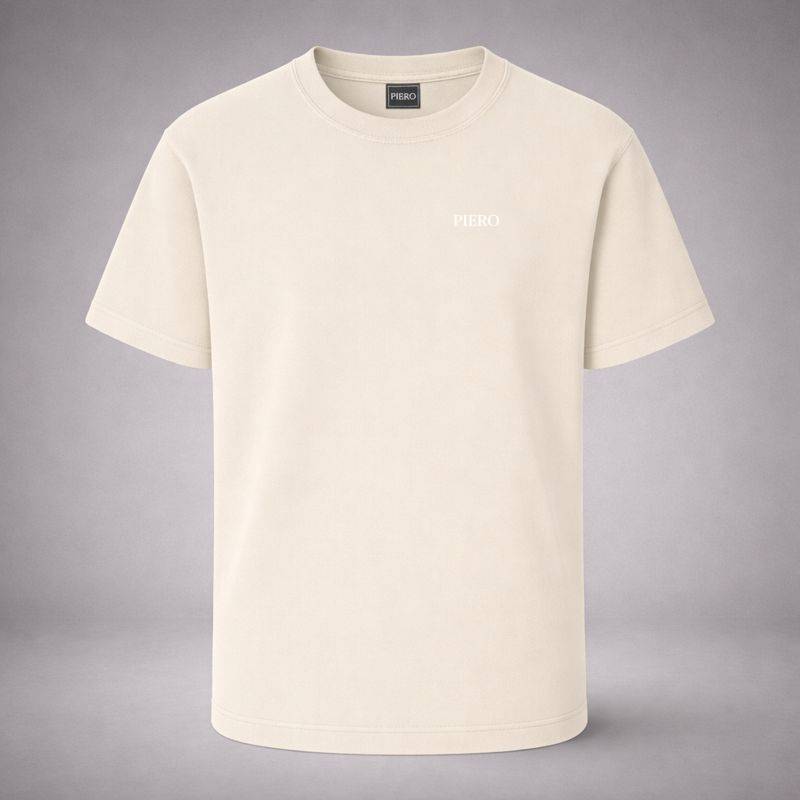 "One Line Ecru Tee" / PIERO – EMOTIONS IN FREQUENCY