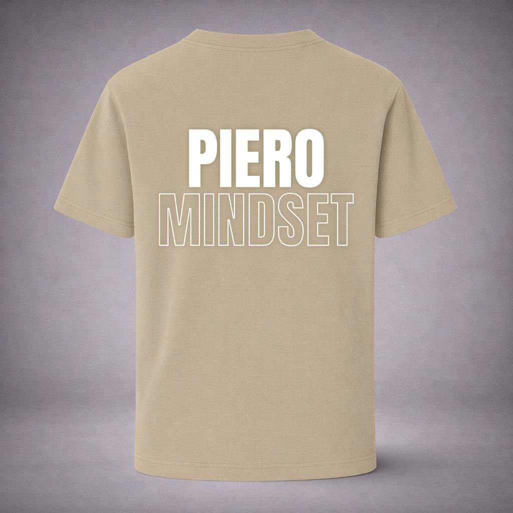 “Mindset Bold  Khaki Tee” / PIERO – NOTHING LOUDER THAN FOCUS