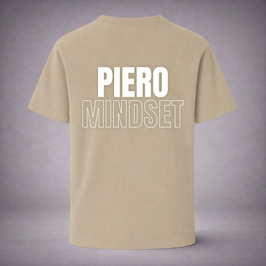 “Mindset Bold  Khaki Tee” / PIERO – NOTHING LOUDER THAN FOCUS