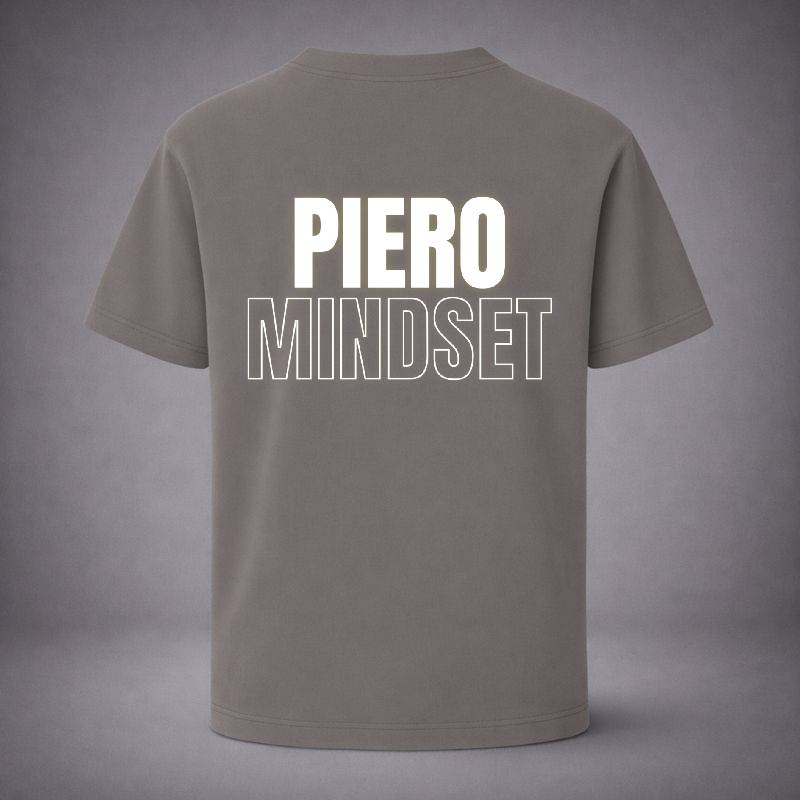 “Mindset Bold Grey Tee” / PIERO – NOTHING LOUDER THAN FOCUS