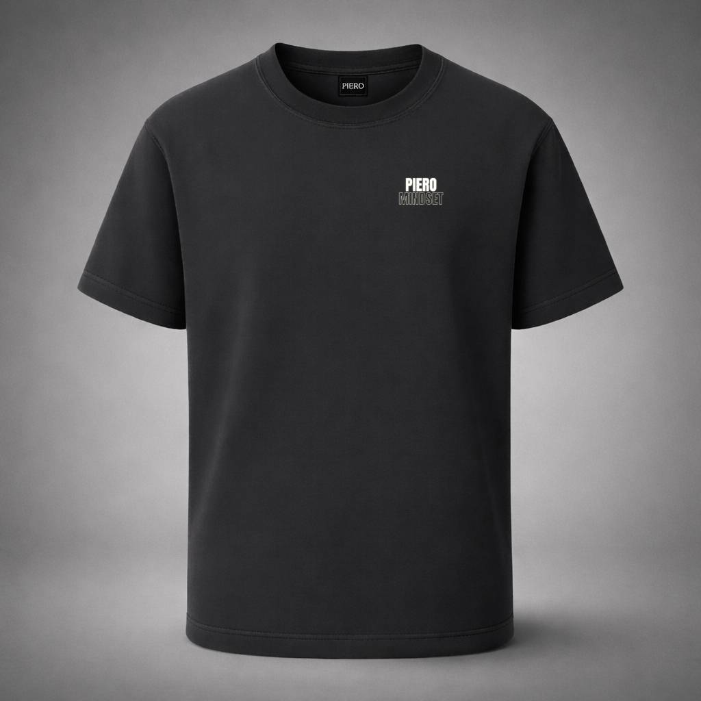 “Mindset Bold Black Tee” / PIERO – NOTHING LOUDER THAN FOCUS