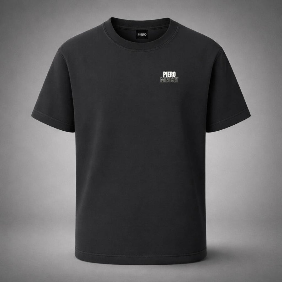 “Mindset Black Tee” / PIERO – DISCIPLINE OVER NOISE
