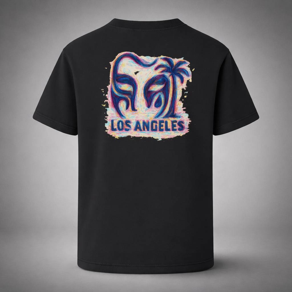 “LA Art Drop Black Tee” / PIERO – CANVAS STATE OF MIND