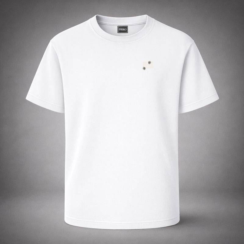 “Core Logo White Tee” / PIERO – ESSENTIAL PRESENCE