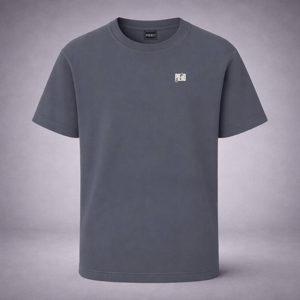 “Core Logo Indigo Tee” / PIERO – ESSENTIAL PRESENCE
