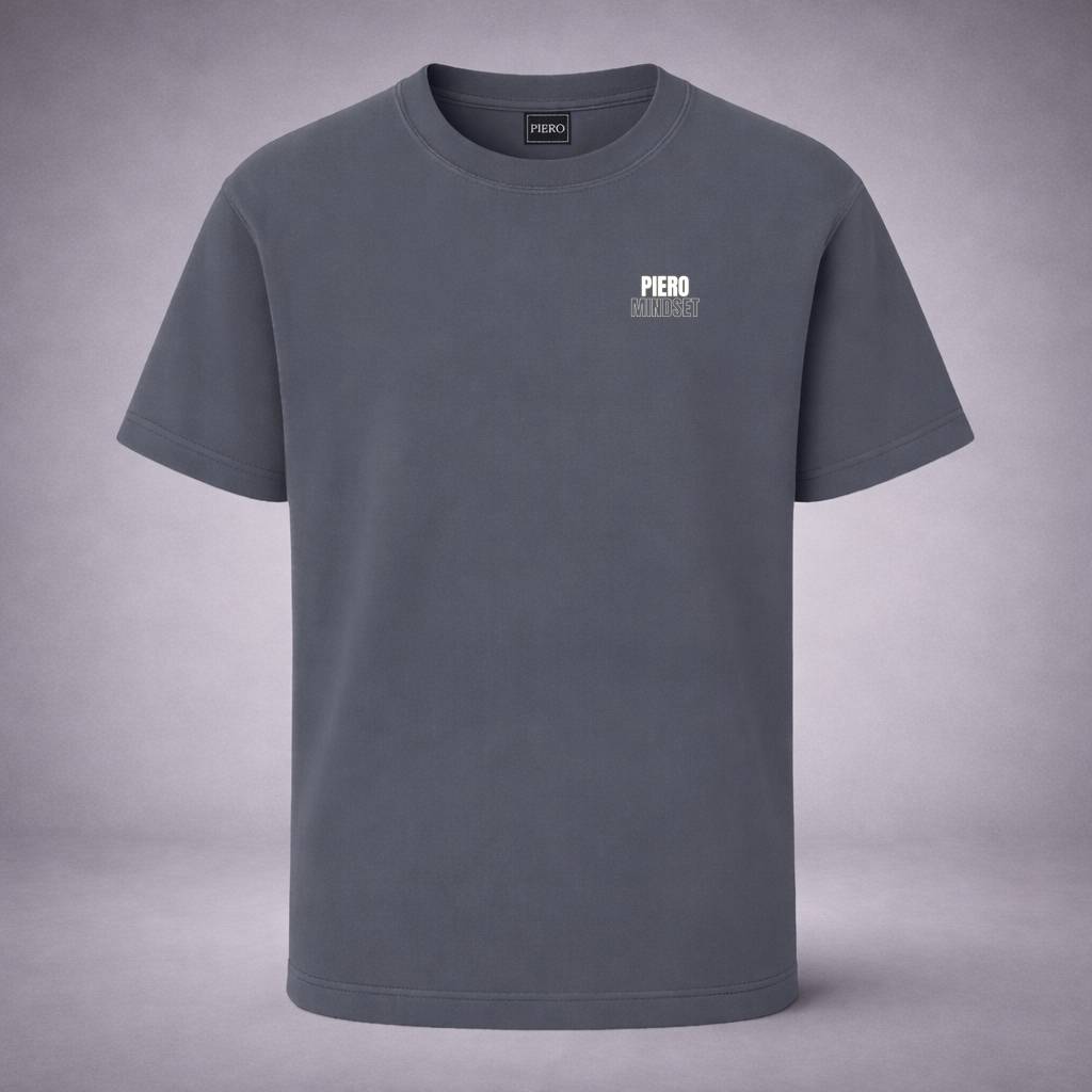 “Mindset Bold Indigo Tee” / PIERO – NOTHING LOUDER THAN FOCUS