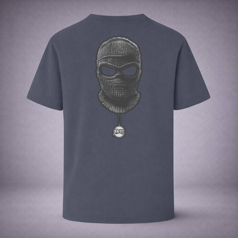 “The Balaclava Drop Indigo Tee” / PIERO – CODED PRESENCE